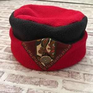 Vintage Red Rover Fleece Polartec‎ Hat Artsy Cuffed Beanie Bucket 90s Women’s L